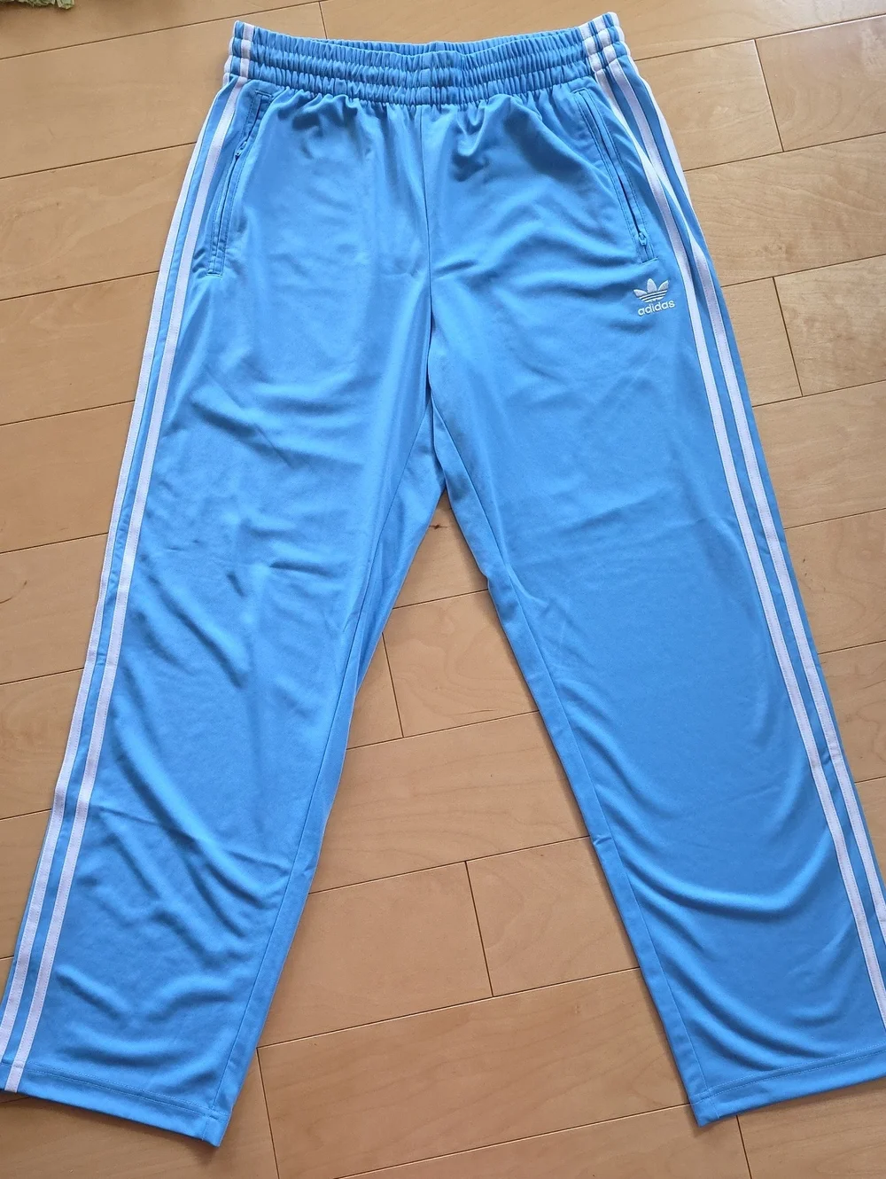 adidas Firebird Light Blue/teal Track Pants with White Side Stripes